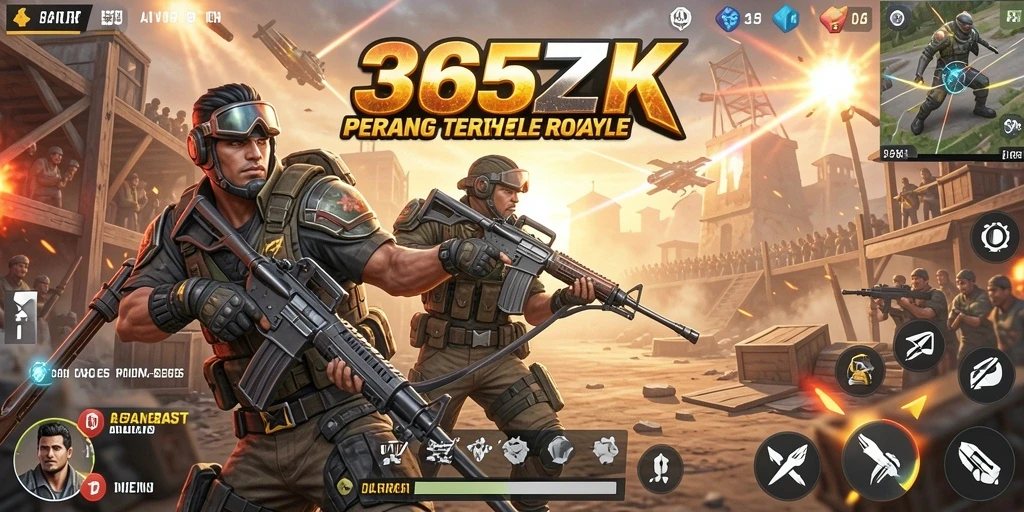Tampilan gameplay seru dalam perang Battle Royale di 365ZK.
