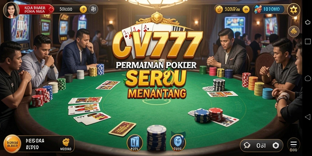 Screeshot CV777 menampilkan gameplay Poker yang seru dan interaktif.