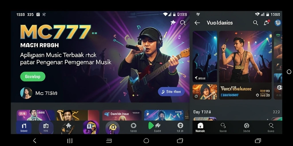 Tampilan gameplay MC777 dengan koleksi lagu yang beragam.