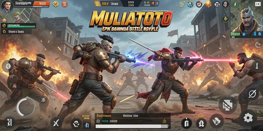 Gameplay intens MULIATOTO dalam adegan pertempuran.