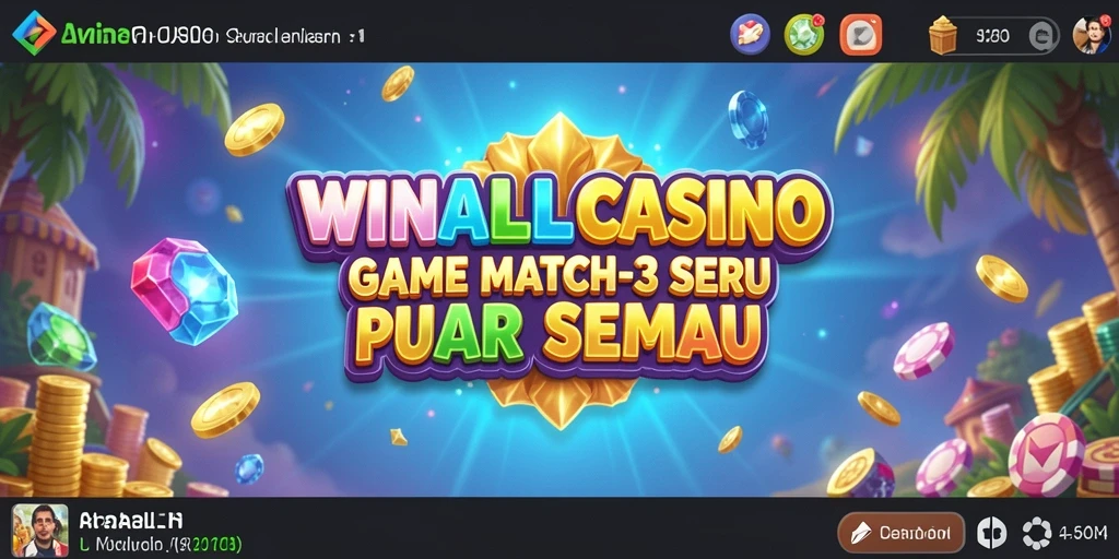 Tampilan gameplay WINALLCASINO dengan aksi Match-3 yang menyenangkan.