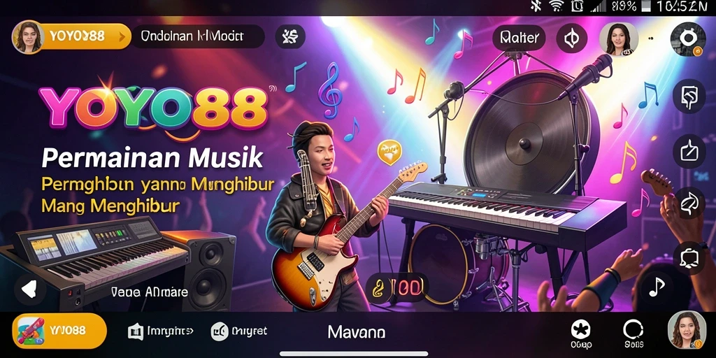 Tampilan gameplay <strong>YOYO88</strong> yang memukau dengan berbagai lagu.